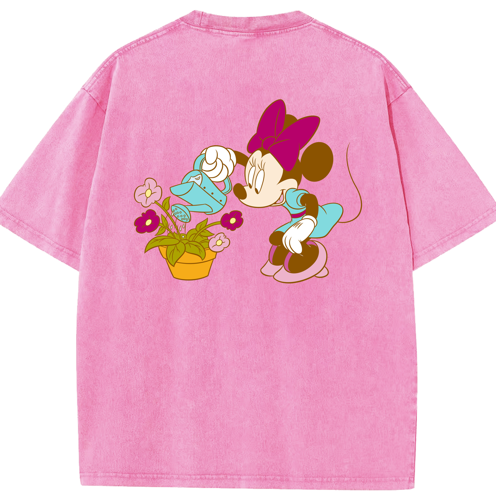 （画像用） ミッキーマウス Mickey Mouse 綿100% ヴィンテージ風 半袖Tシャツ（背面プリント）